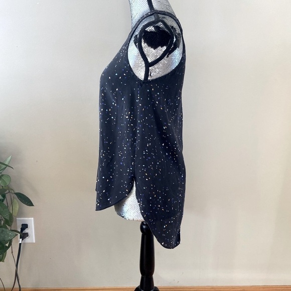 Aritzia Wilfred Black Confetti Split Back Silk Tank Top S - Picture 5 of 9